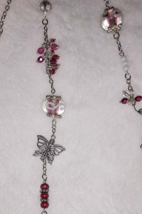 C0030 - Détais - Verre Murano, Swarovski, papillon filigrané