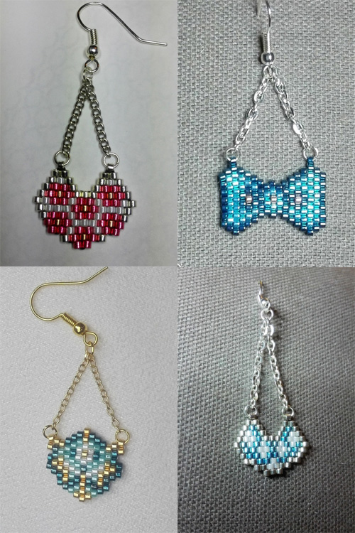 M0005 - Boucles d'oreilles tisées à l'aiguille
