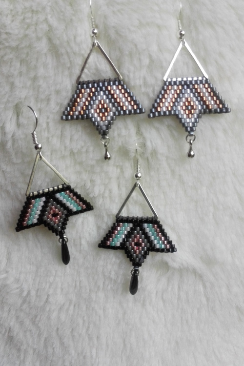 M0028 - Boucles d'oreilles tissées à l'aiguille