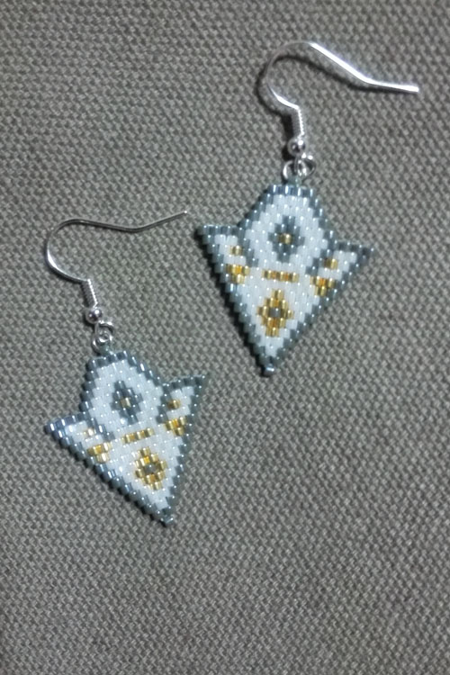 M0029 - Boucles d'oreilles tissées à l'aiguille - style incas