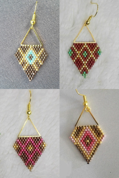 M0033 - Boucles d'oreilles tissées à l'aiguille