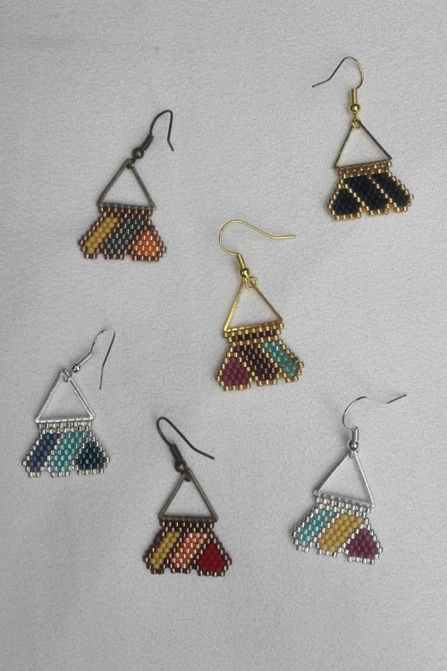 M0036 - Boucles d'oreilles tissées à l'aiguille