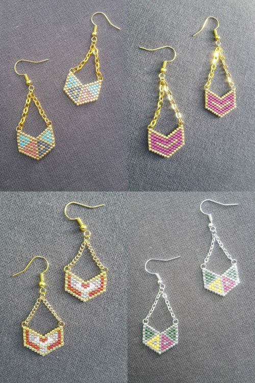 M0048 - Boucles d'oreilles tissées à l'aiguille