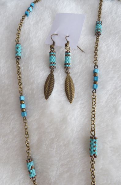 M0057 - Ensemble bronze et turquoise