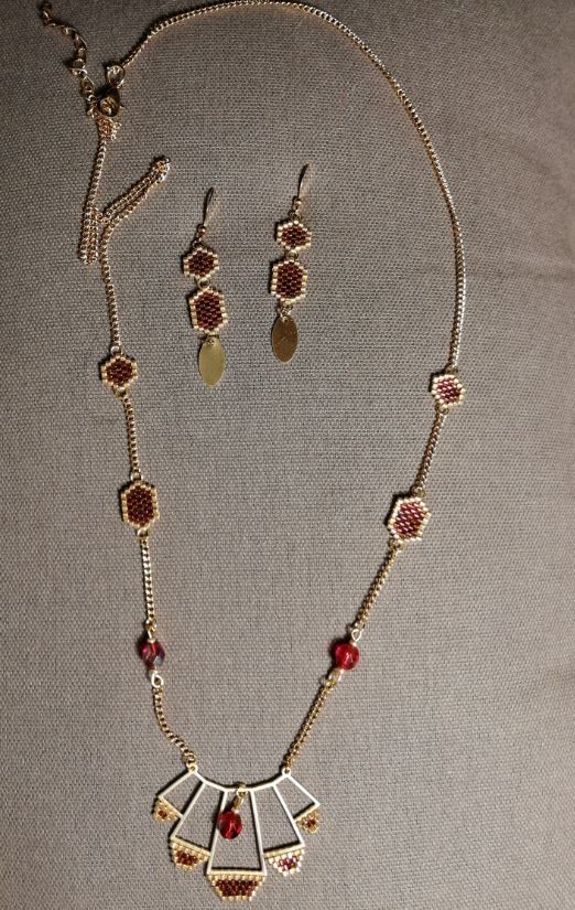 M0091 -  Ensemble dorée avec perles tissées