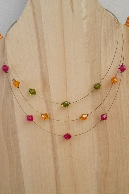 S0007- Collier Cristal de Swarovski sur fil bronze
