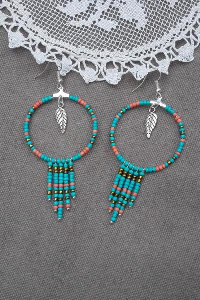 B0024 creoles turquoise taille l 2