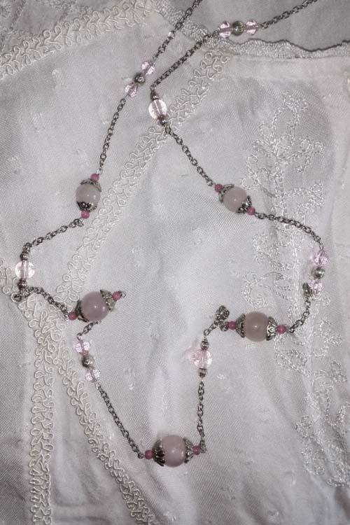 C0027 collier romantique quartz rose 2