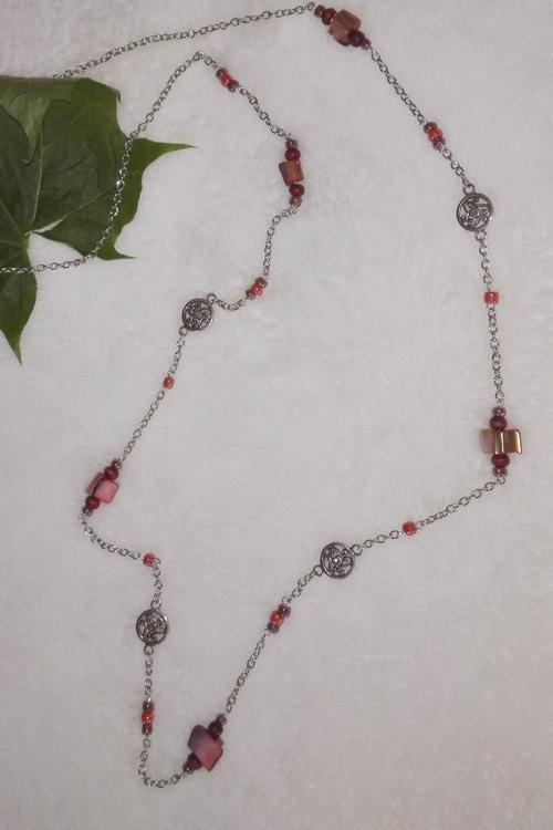 C0029 sautoir corail metal 2