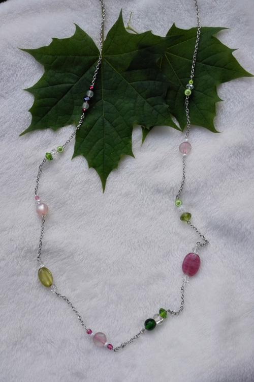 C0058 sautoir rose vert 2